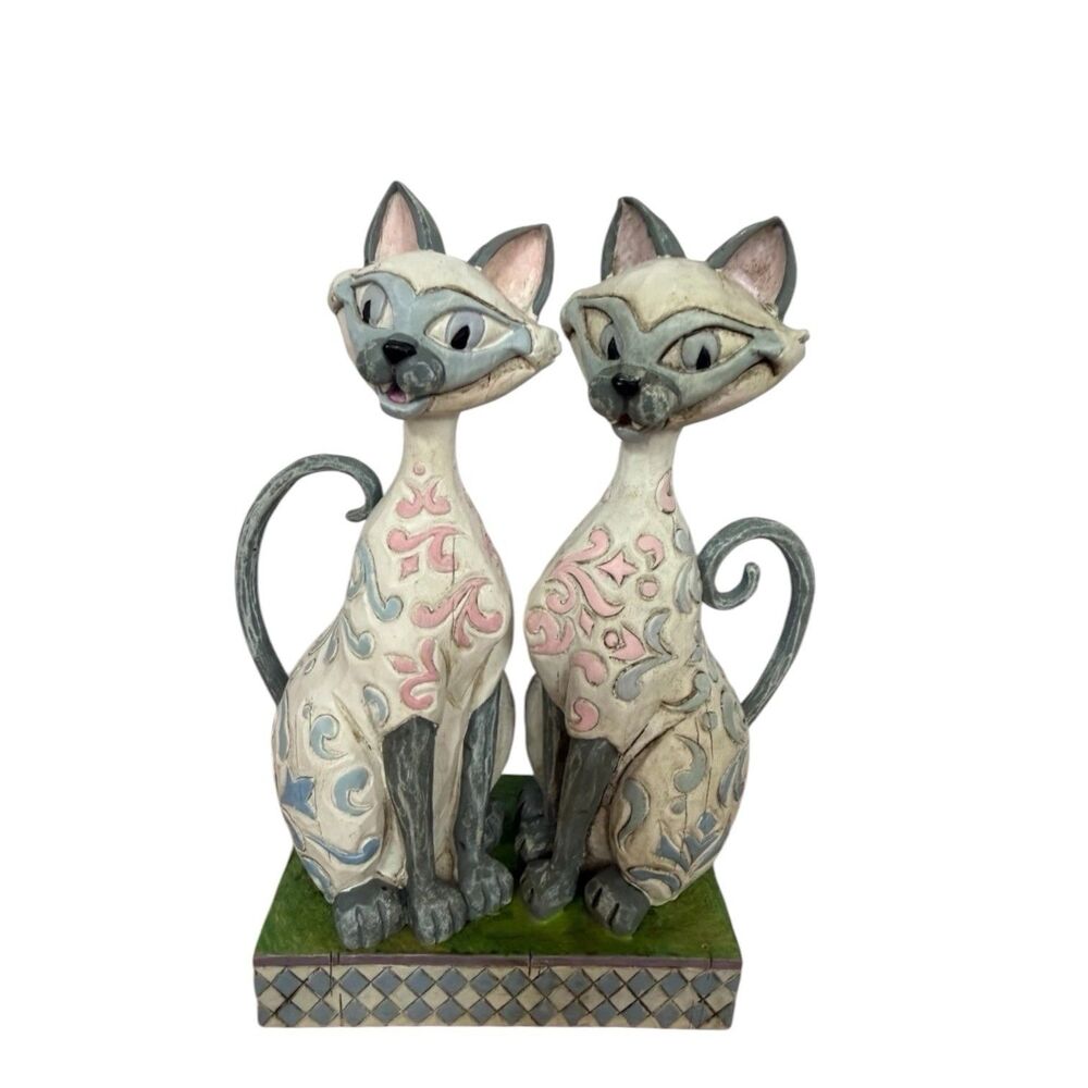 Jim Shore Disney Traditions " Lady & The Tramp" Resin Siamese Cats Si & Am